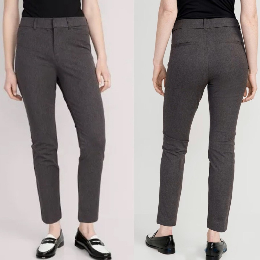 Old Navy High-Waisted Pixie Skinny Ankle Pants in Dark Heathered Gray Size 16